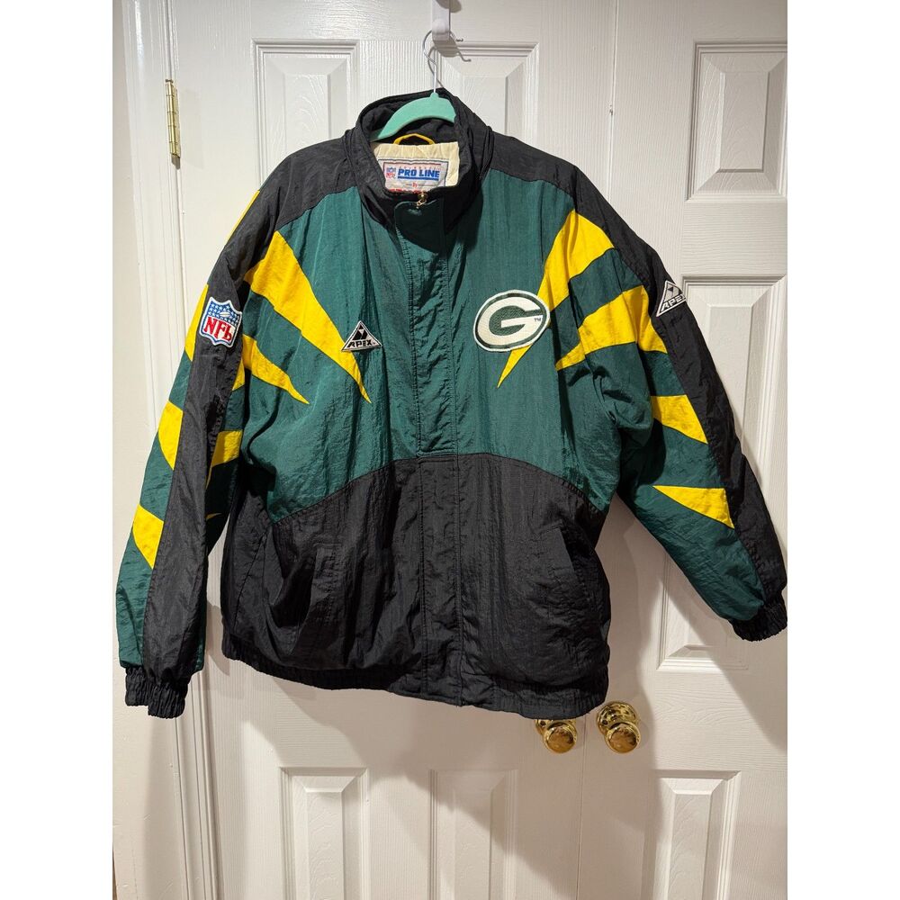 Vintage 90s Green Bay Packers Apex One Pro Line Puffer Jacket XL No Hood Read